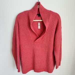 SALE! NWT Talbots light watermelon pink, cozy sweater with shawl collar. Med